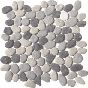 Mix Grey Reconstituted Pebble Interlocking - stone tile